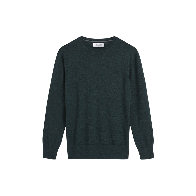 Sandringham Ashby Crew Knit RacingGreenMelange XS