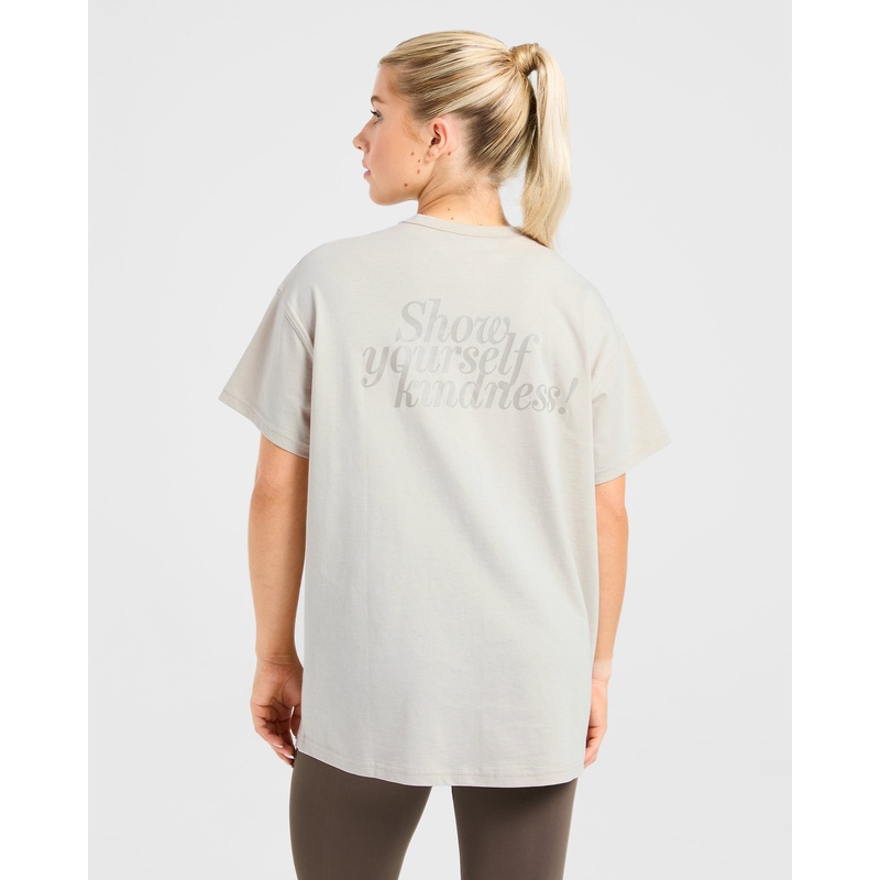 Show Yourself Kindness Oversized T Shirt – Sand XS