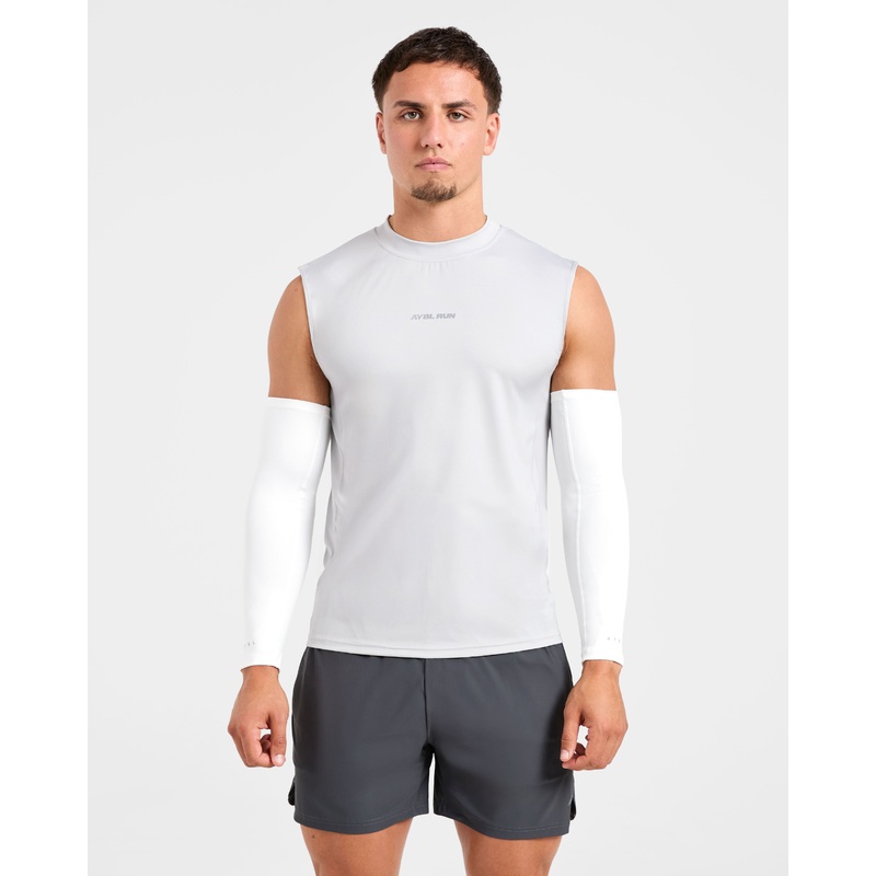 Base Layer Arm Sleeves – White S-M