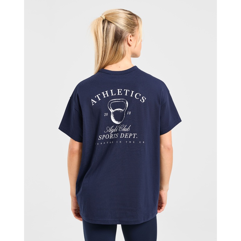Athletics Sport Dept Oversized T Shirt – Navy XS