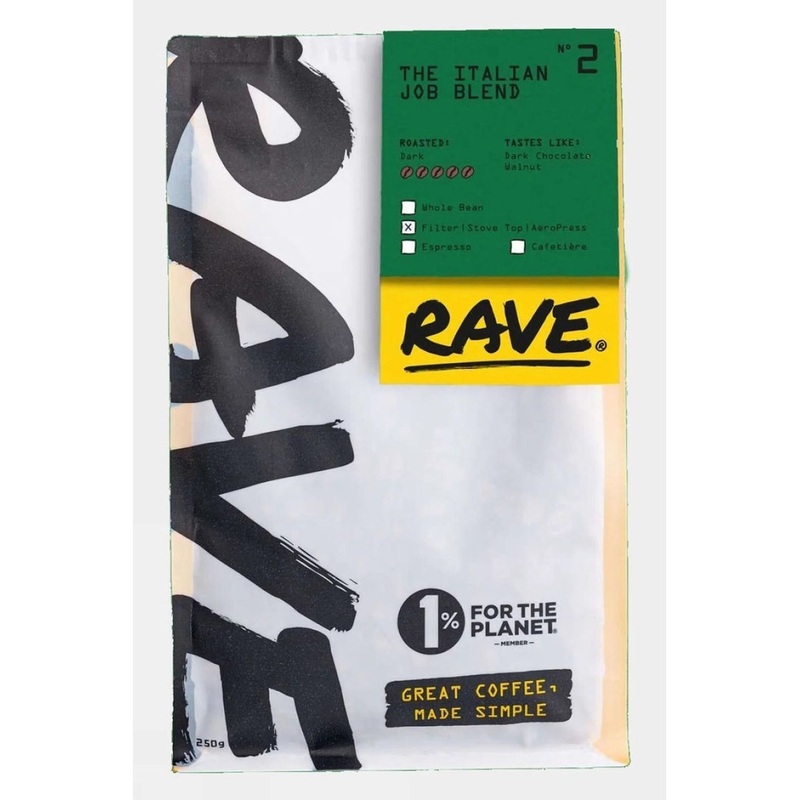 Rave Italian Job Blend No2 Coffee – 250g