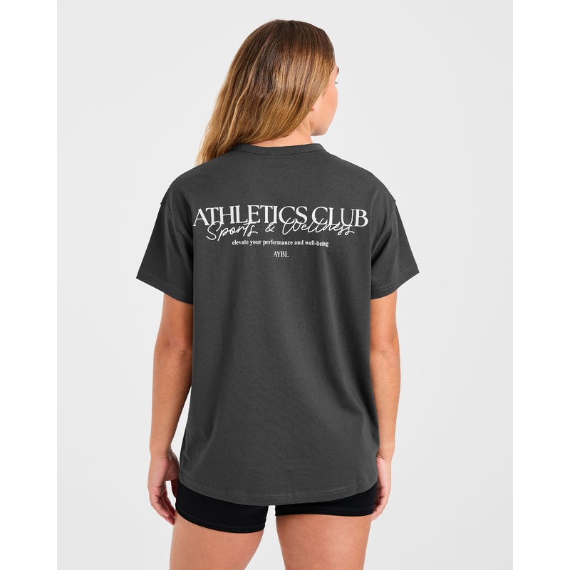 Athletics Club Oversized T Shirt – Charcoal XS