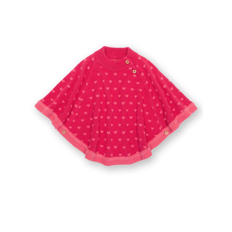 Rosey Heart Poncho 0-18 months