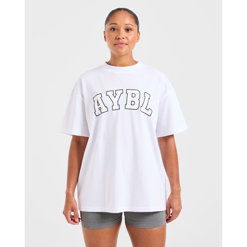 Varsity 2.0 Oversized T Shirt – White XS