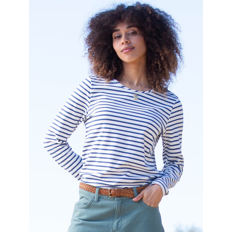 Tarrant Jersey Top Navy Stripe 6