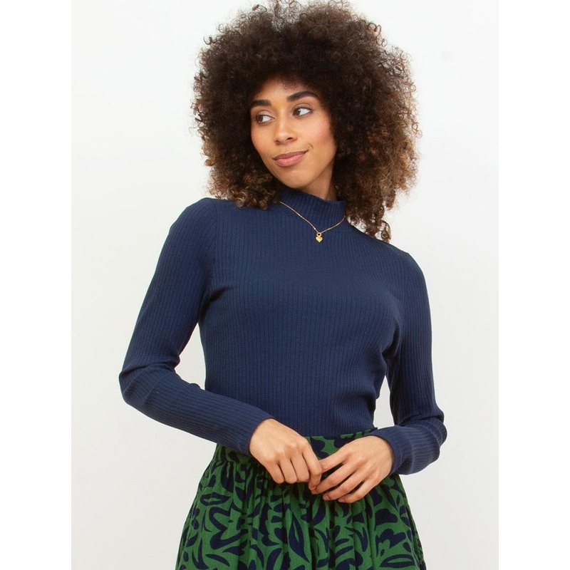 Bagber Turtle Neck Jersey Top Midnight 6