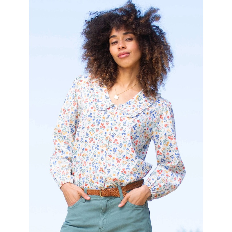 Crendell Dolly Collar Twill Blouse 6