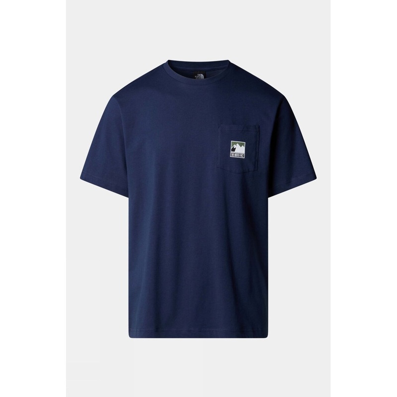 The North Face Mens Mountain Logo Relaxed Pocket T-Shirt