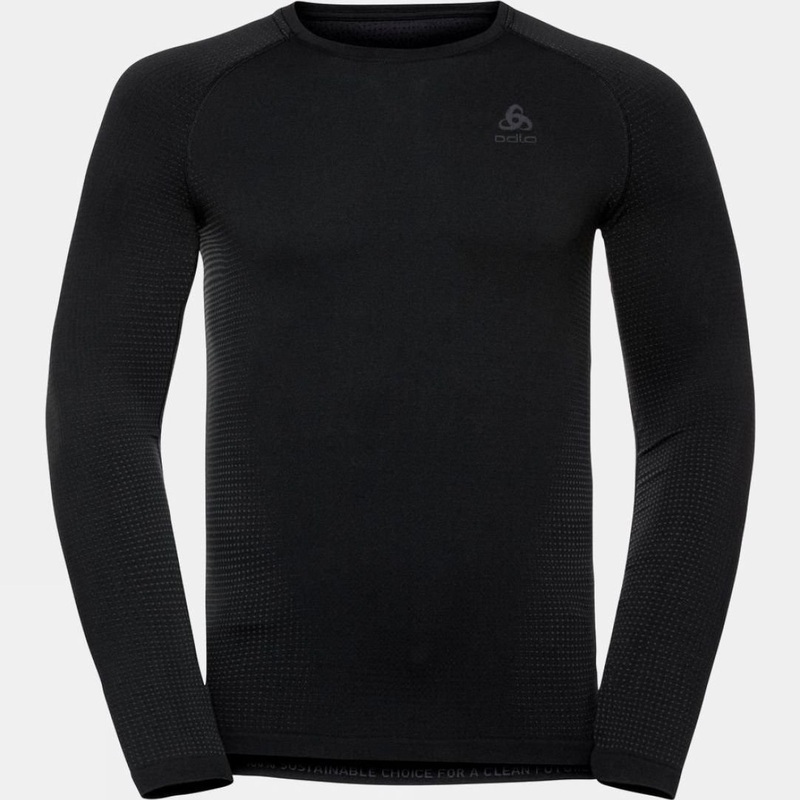 Odlo Mens Performance Warm Eco Long Sleeve Base Layer Top