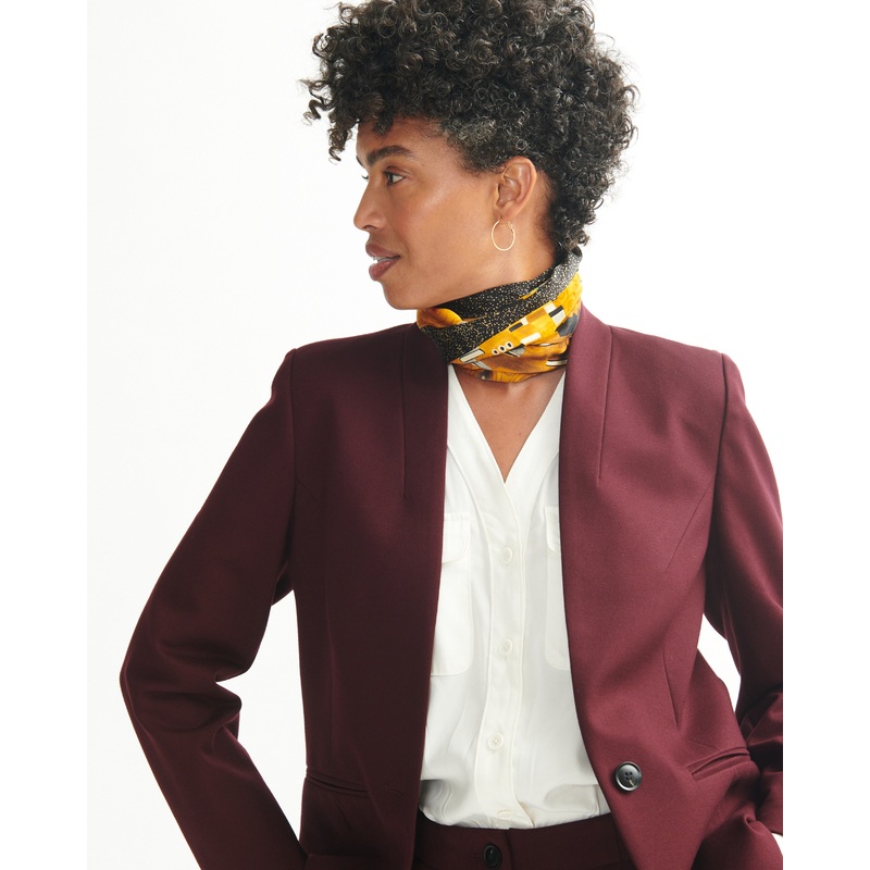 Lennox Collarless Ponte Blazer – Black Cherry 4XS_00-0 Black Cherry
