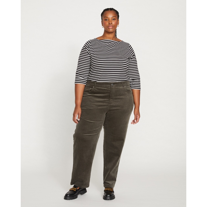 Cassidy High Rise Straight Corduroy Pants – Nori 00 Nori