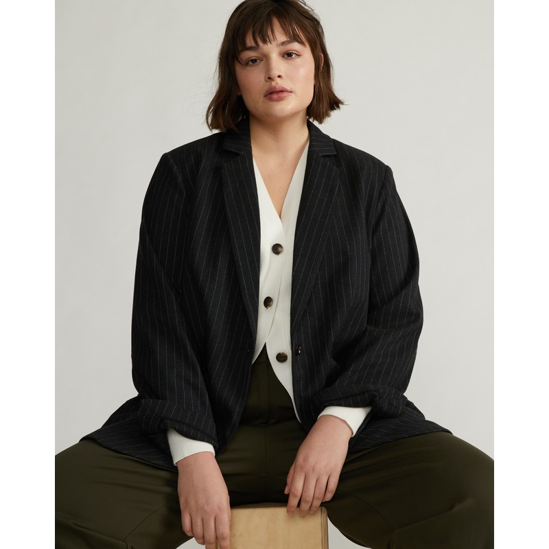 The Pinstripe Blazer – Graphite 4XS_00-0 Graphite