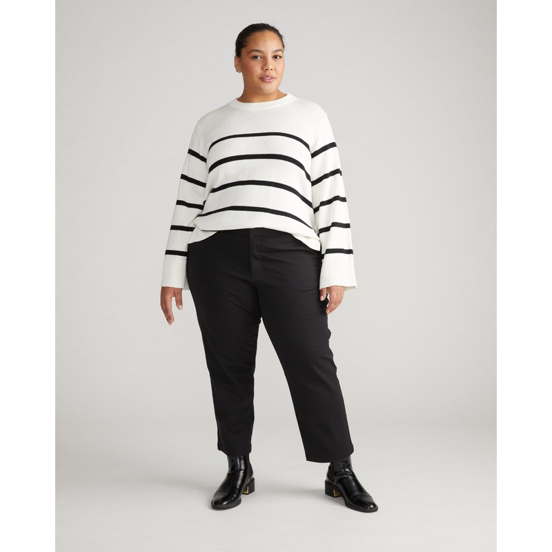 Bardot Wide Sleeve Cotton Sweater – Cream/Black Stripe 4XS_00-0 Cream/Black Stripe