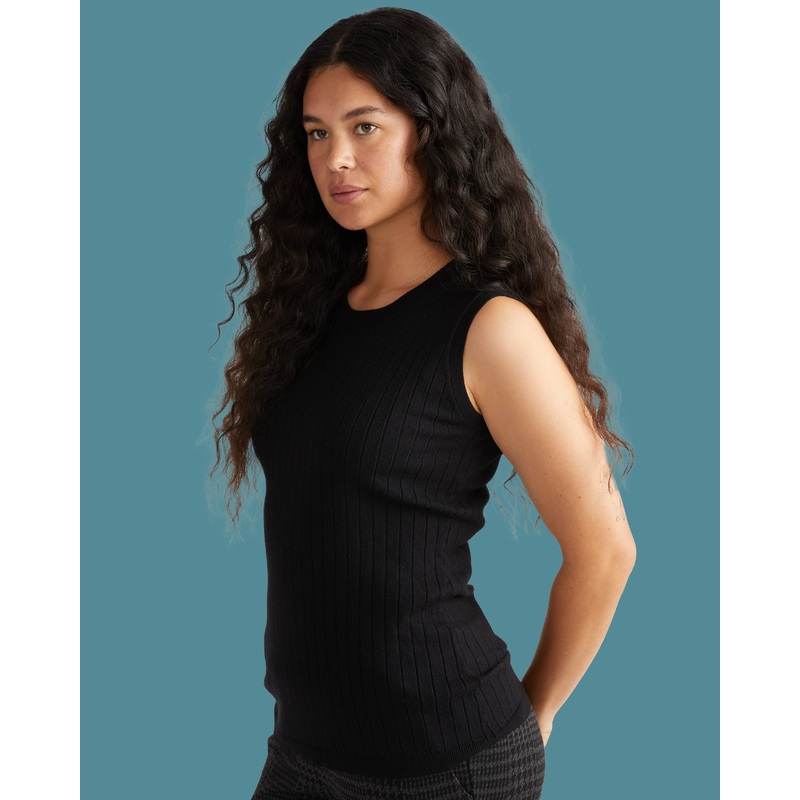 Savvy Fine Knit Sweater Shell – Black 4XS_00-0 Black