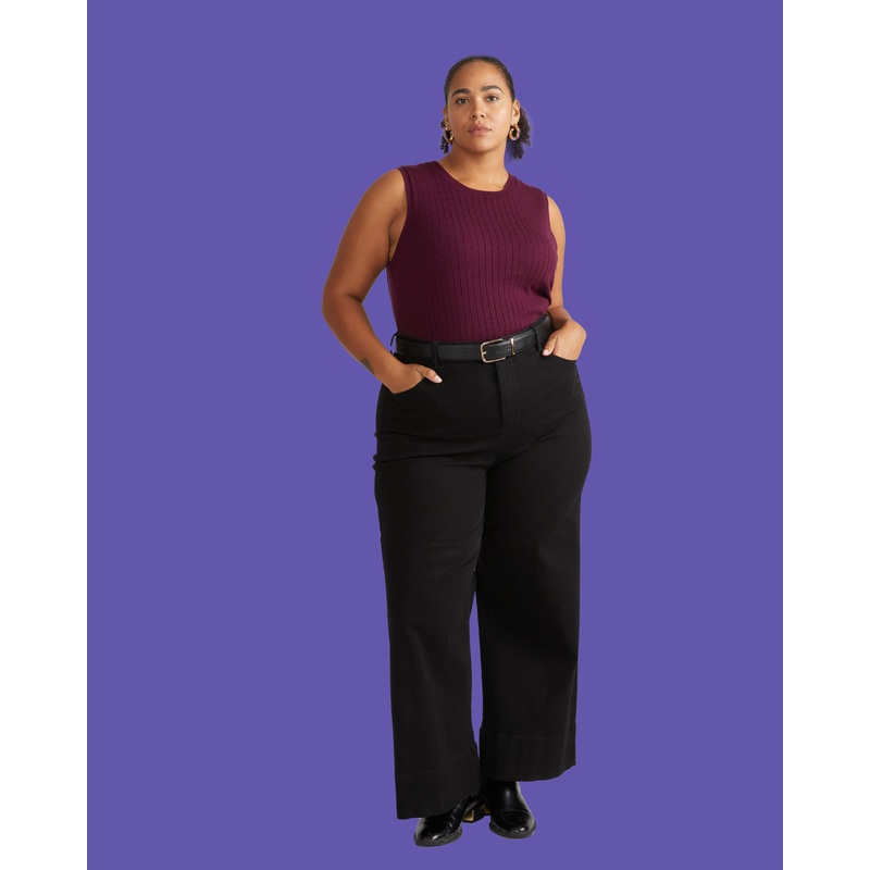 Savvy Fine Knit Sweater Shell – Black Cherry 4XS_00-0 Black Cherry