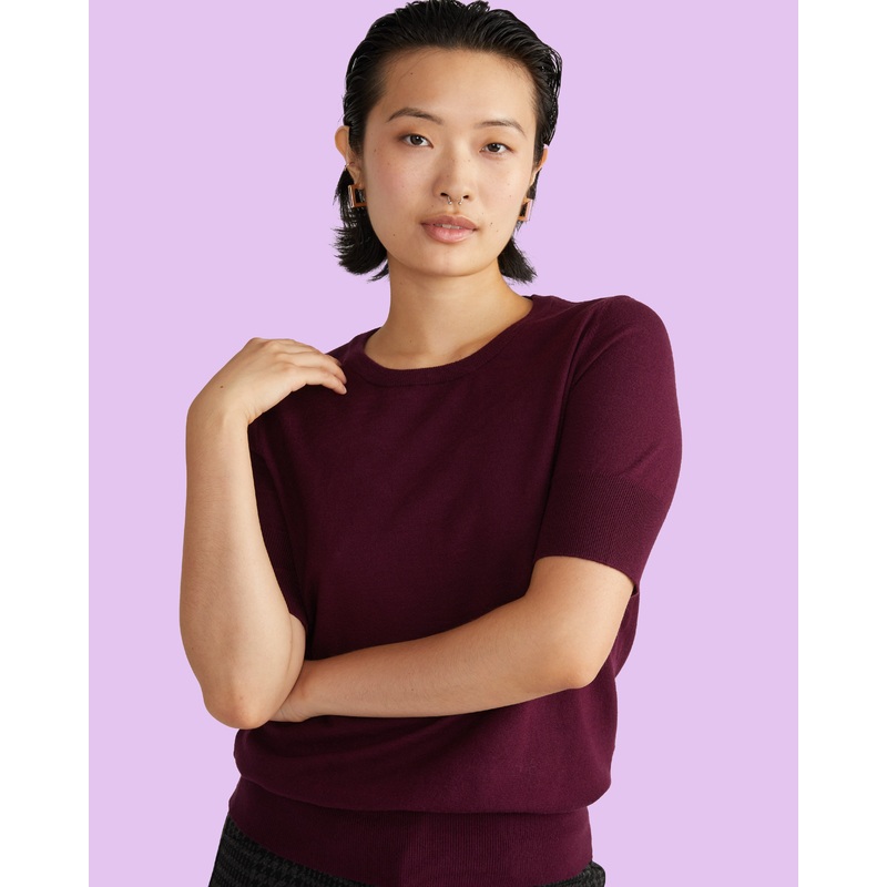 Savvy Fine Knit Sweater Top – Black Cherry 4XS_00-0 Black Cherry