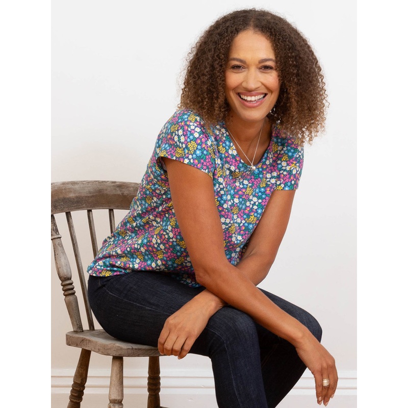 Alum jersey top flower patch 6