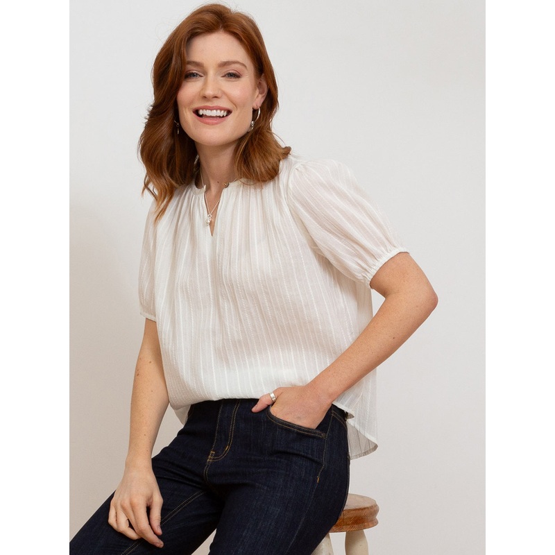 Tincleton jacquard stripe blouse XS