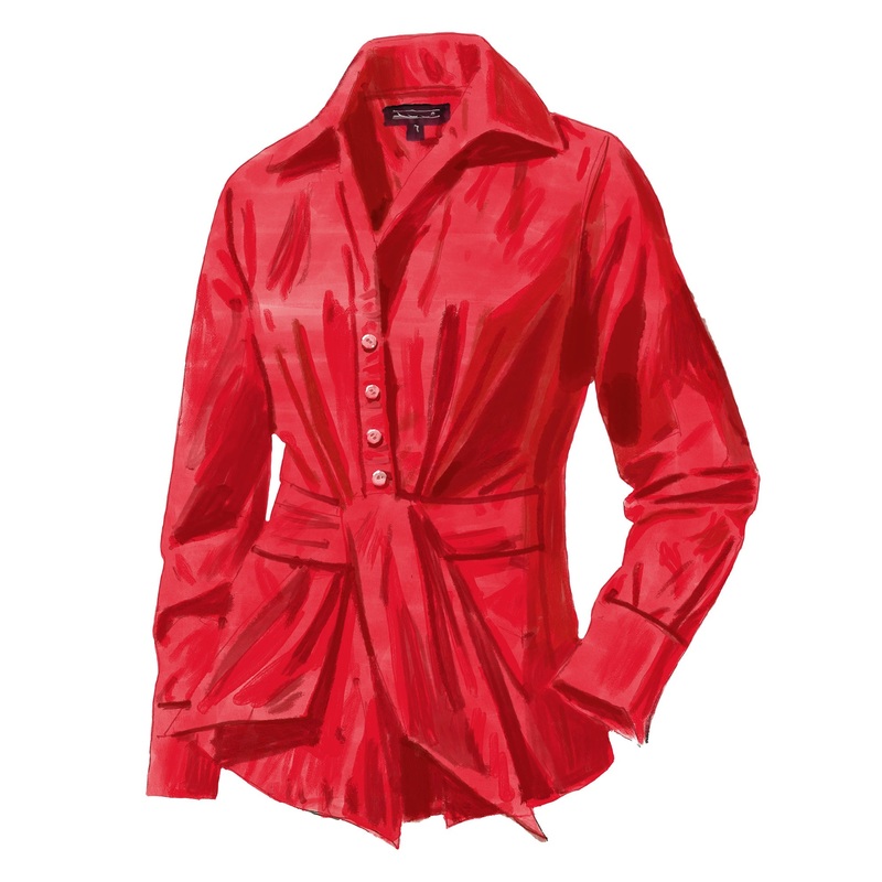 1953 Tie-Front Blouse White 2