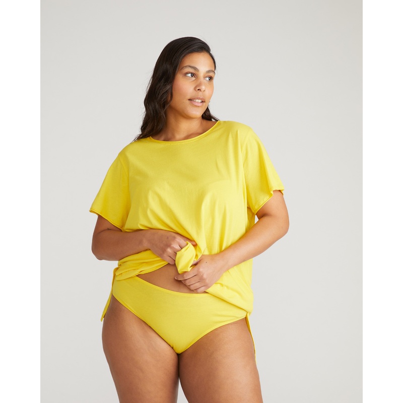 Pima Cotton Mid Rise Bikini – Yellow 4XS_00-0 Yellow