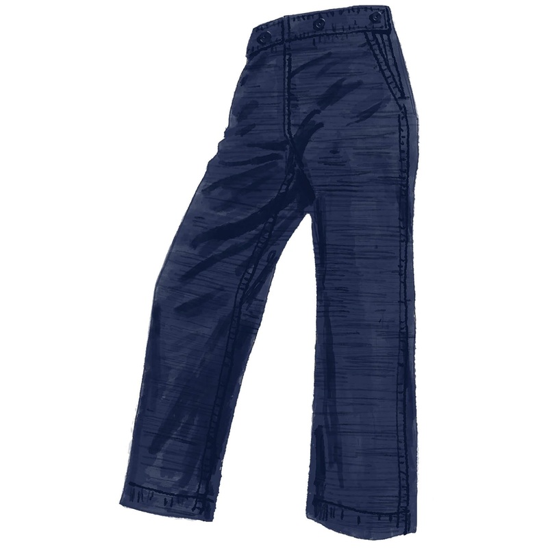 1920s Wide-Leg Sailor Pants Navy 0