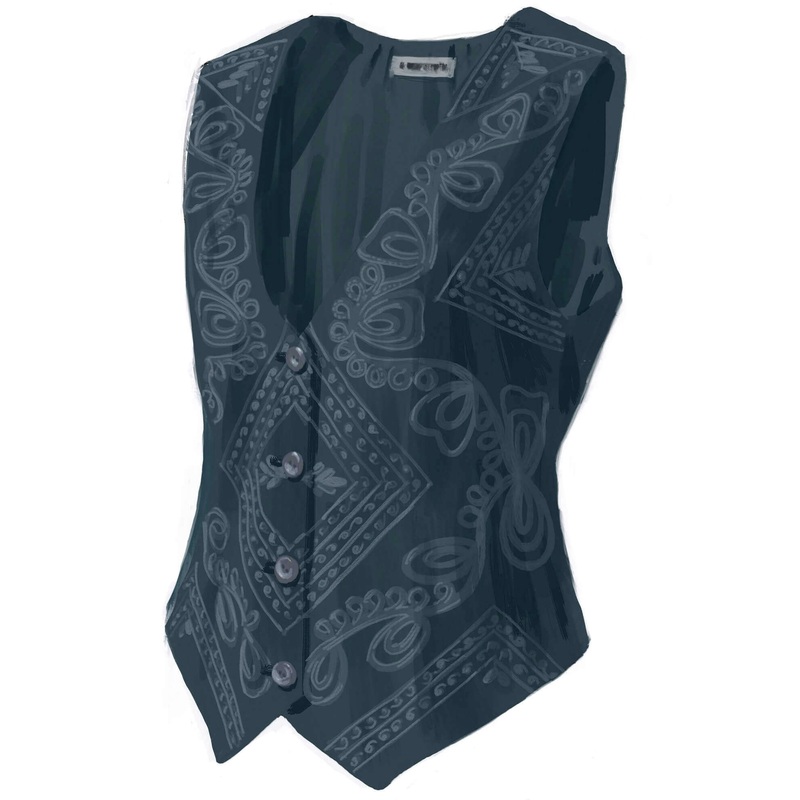 Classic Soutache Vest Dark Teal 0