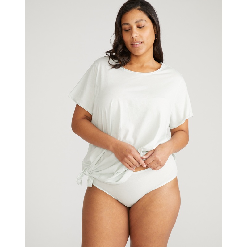 Pima Cotton Mid Rise Bikini – Hint of Mint 4XS_00-0 Hint of Mint