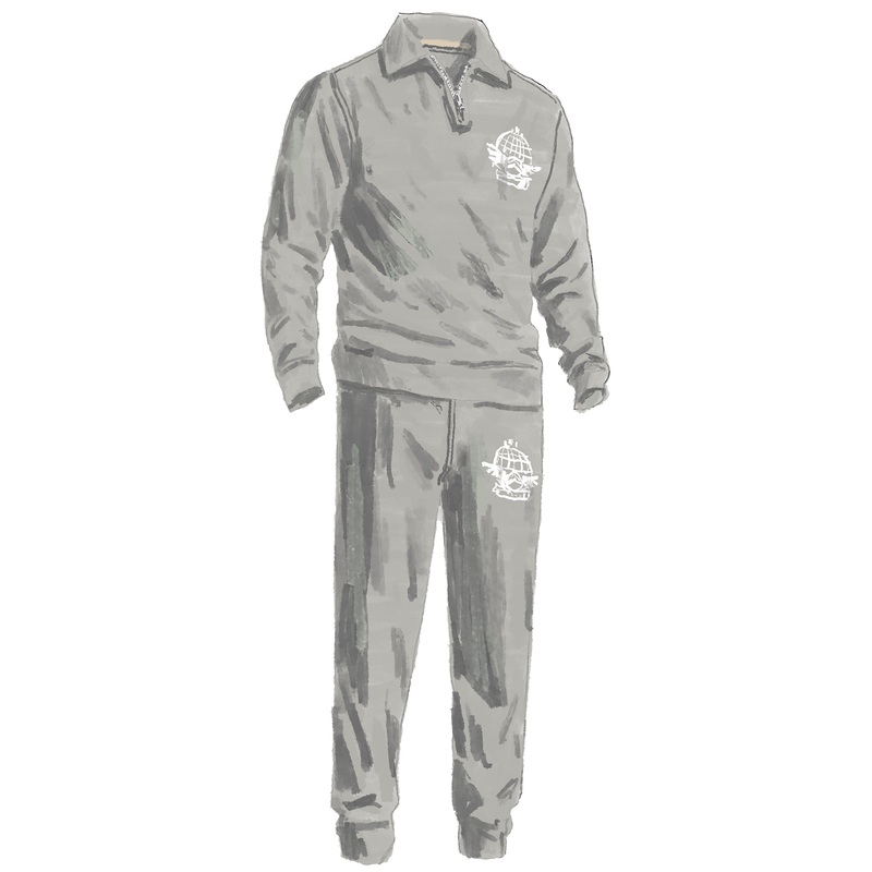 USAF Quarter Zip Heather Grey Small