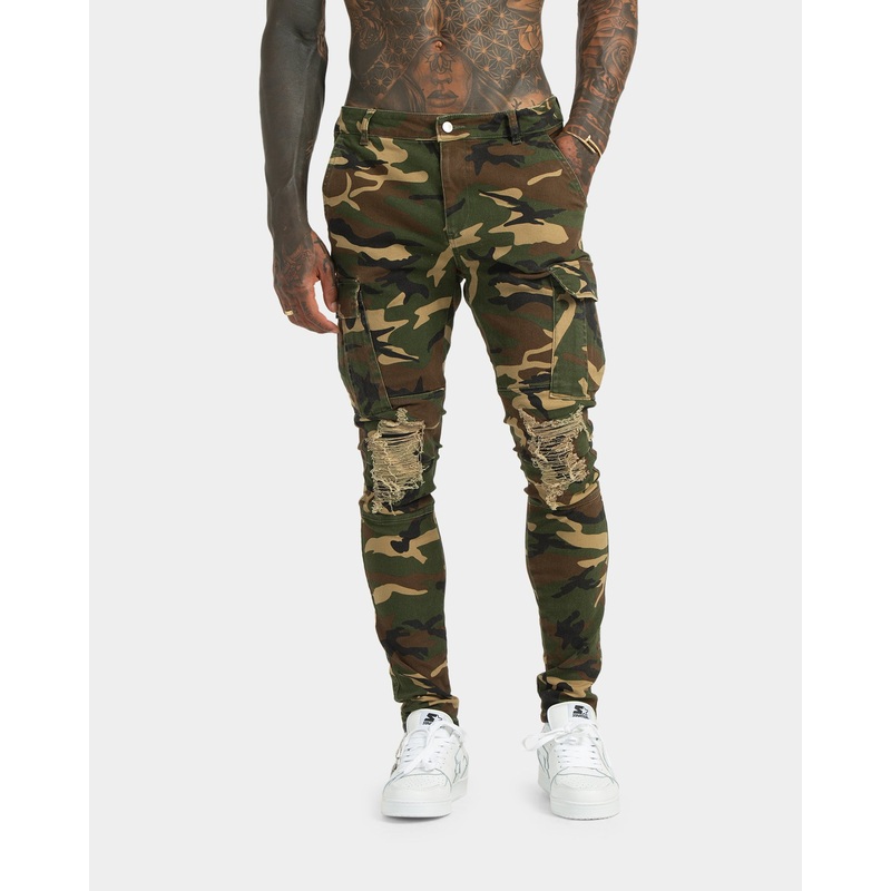 XXIII Sergeant Camo Ripped Jeans Camo 28