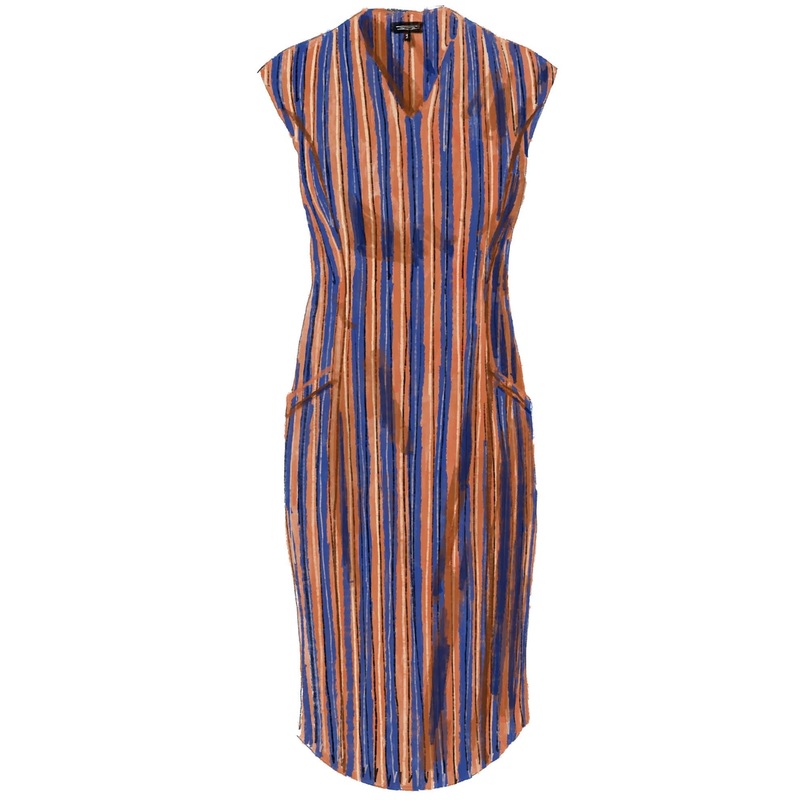 1960s Nautical Stripe Dress Nautical Stripe X Small
