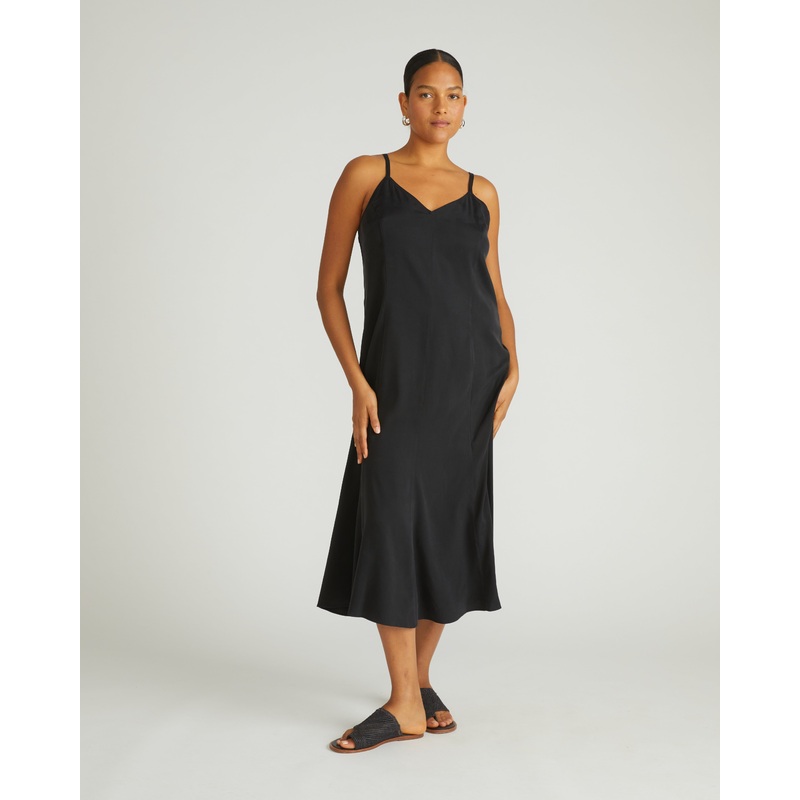 Amber Cooling Cupro Slip Dress – Black 4XS_00-0 Black