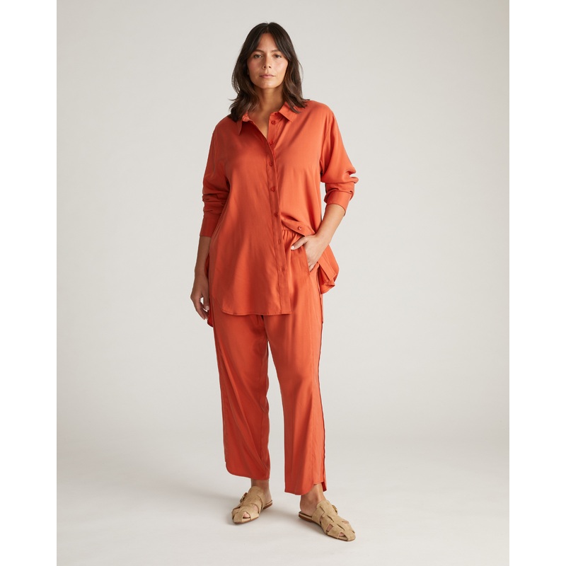 Cooling Stretch Cupro Pants – Warm Russet 4XS_00-0 Warm Russet