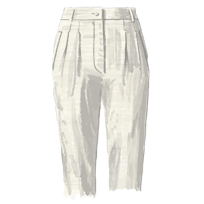 Tailored Linen Pants Cream 0