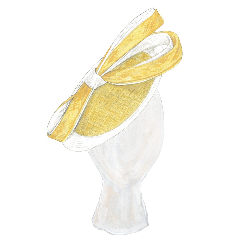 Tulip Fascinator Yellow White OS