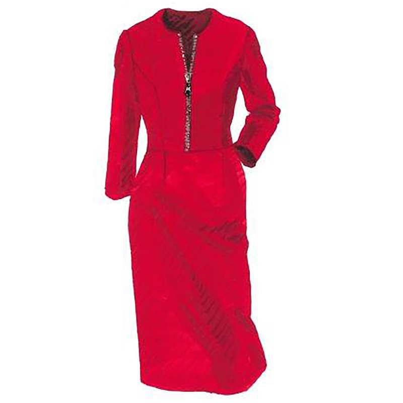Zip Neck Dress Red 0