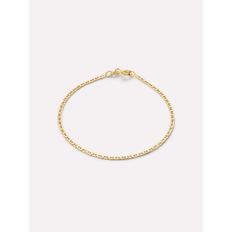 Ana Luisa Solid Yellow Gold – Flat Mariner Chain Bracelet 6.5″