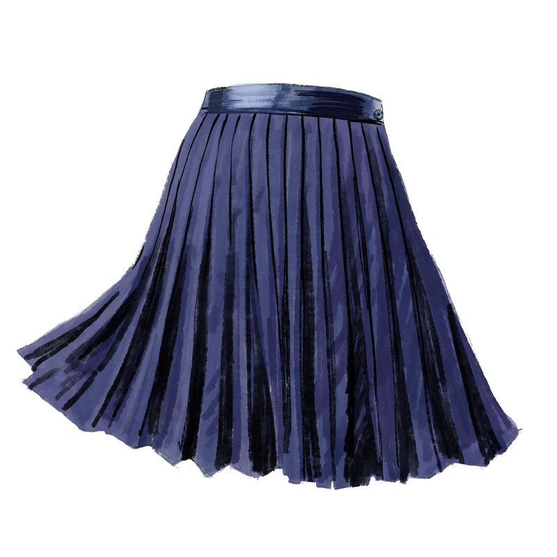 1920s Pleated Tennis Skirt Navy 0