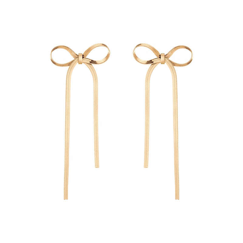 Aurate Herringbone Bow Earrings Vermeil Yellow