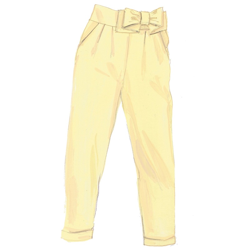 East Hampton Bow-Waist Capris Pale Yellow 0