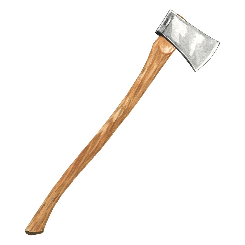 Bad Boy Axe with Leather Sheath Natural One Size