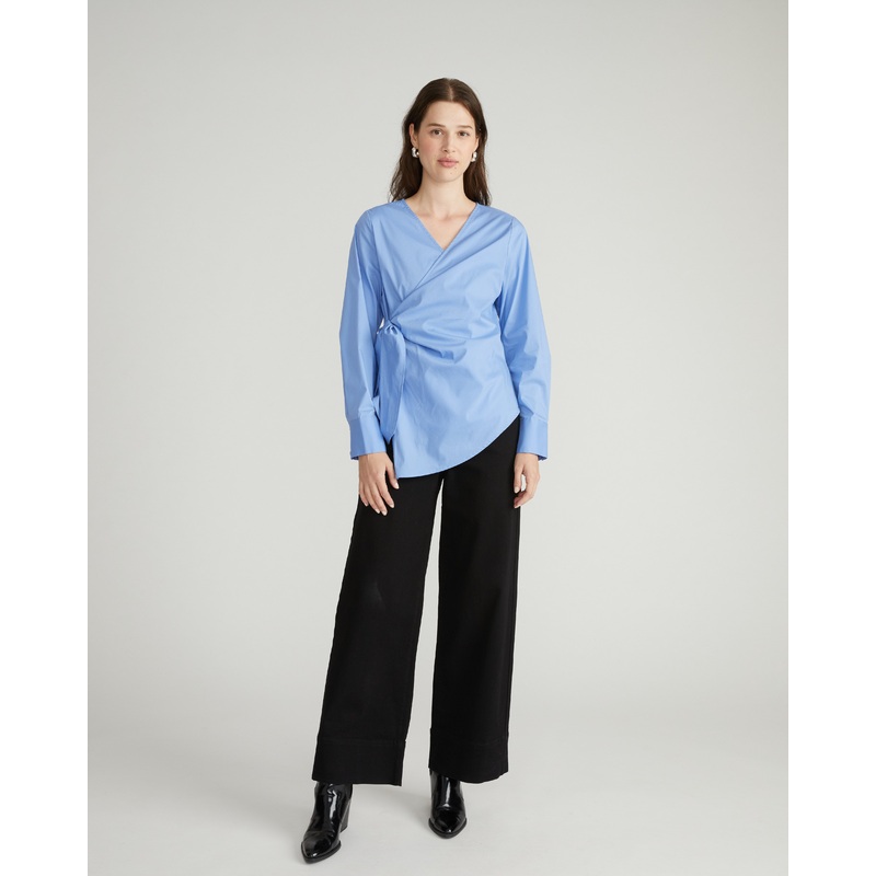 Beacon Stretch Poplin Wrap Shirt – Soft Blue 4XS_00-0 Soft Blue