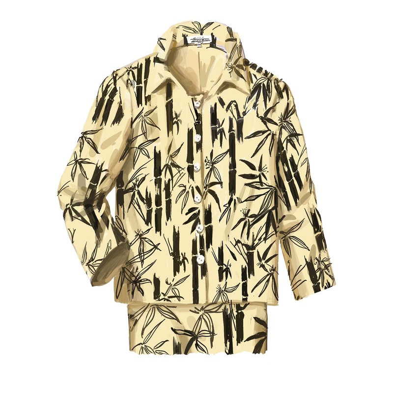 Lady Cavendish Silk Jacket Black Khaki X Small