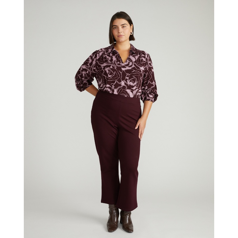 Moore Liquid Jersey Blouse – Rose Print in Black Cherry 4XS_00-0 Rose Print in Black Cherry