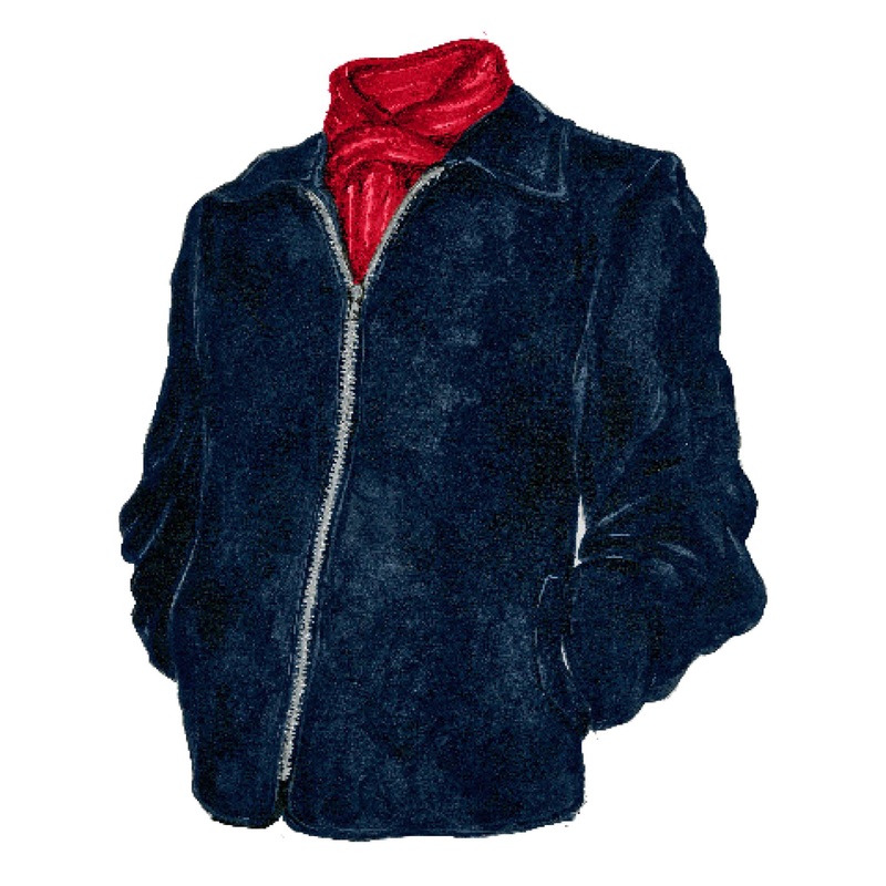 Zip Up Wool Jacket Navy Small