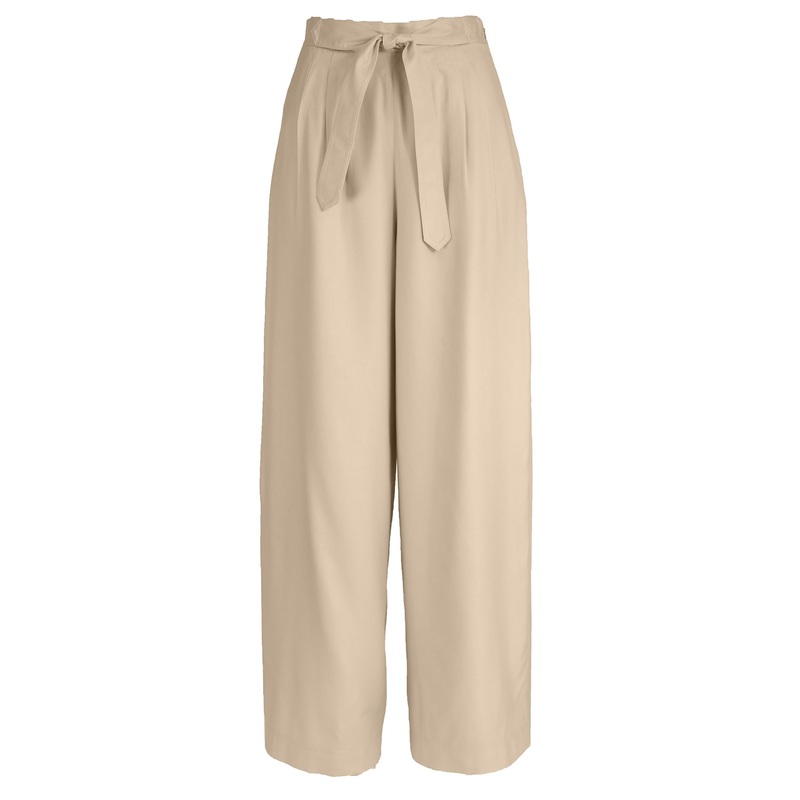 Fabrizio’s 40s Tie Belt Wide Leg Pant Cream 0