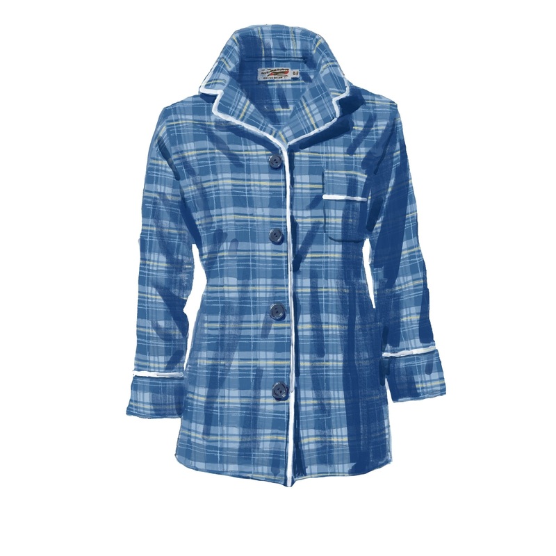 Ausable Plaid Flannel PJ Shirt Blue Plaid X Small