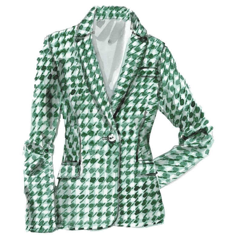 Houndstooth Blazer Green Houndstooth 0