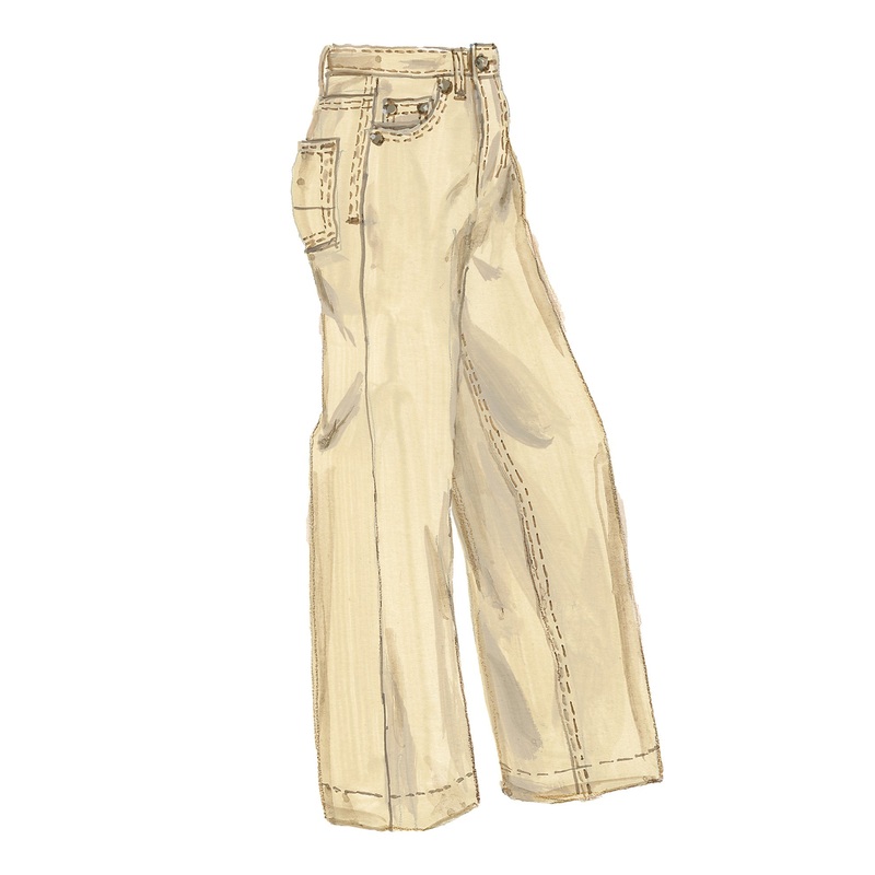 Five Pocket Denim Wide Legs Natural 2