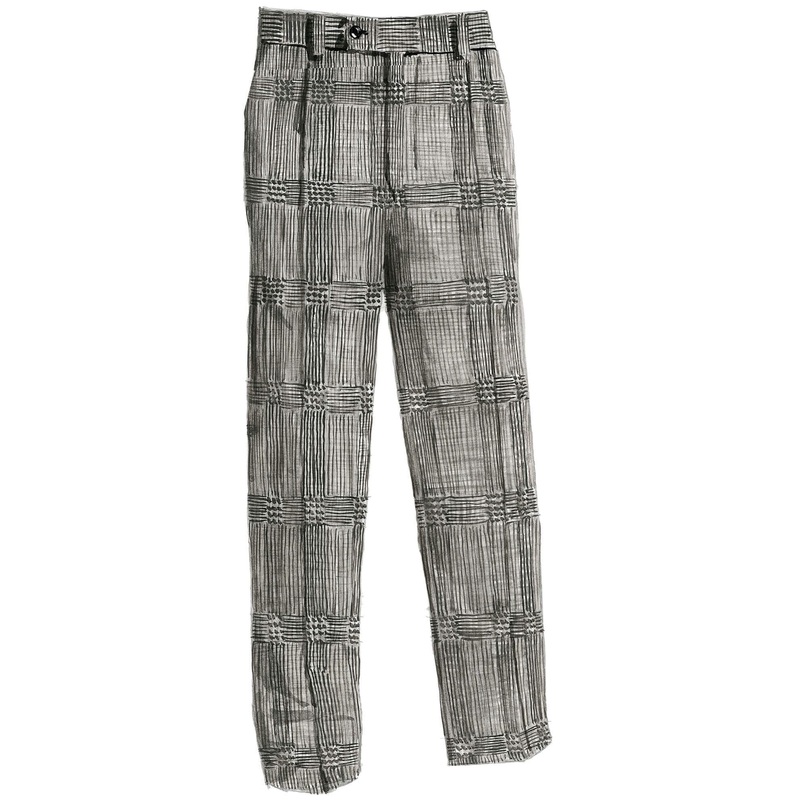 The Seminal Glen Plaid Suit Pants Black White 32