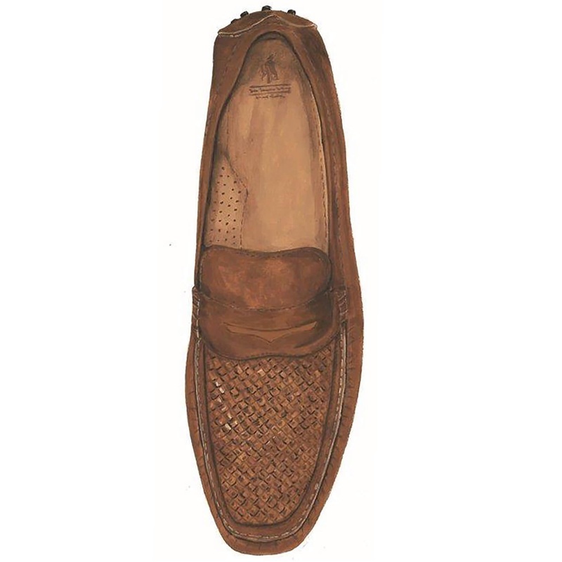 Woven Leather Driving Shoe Cognac 7